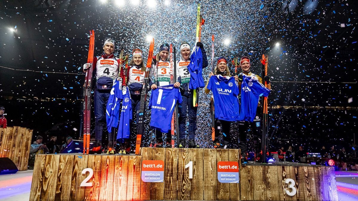 Siegerehrung Biathlon auf Schalke