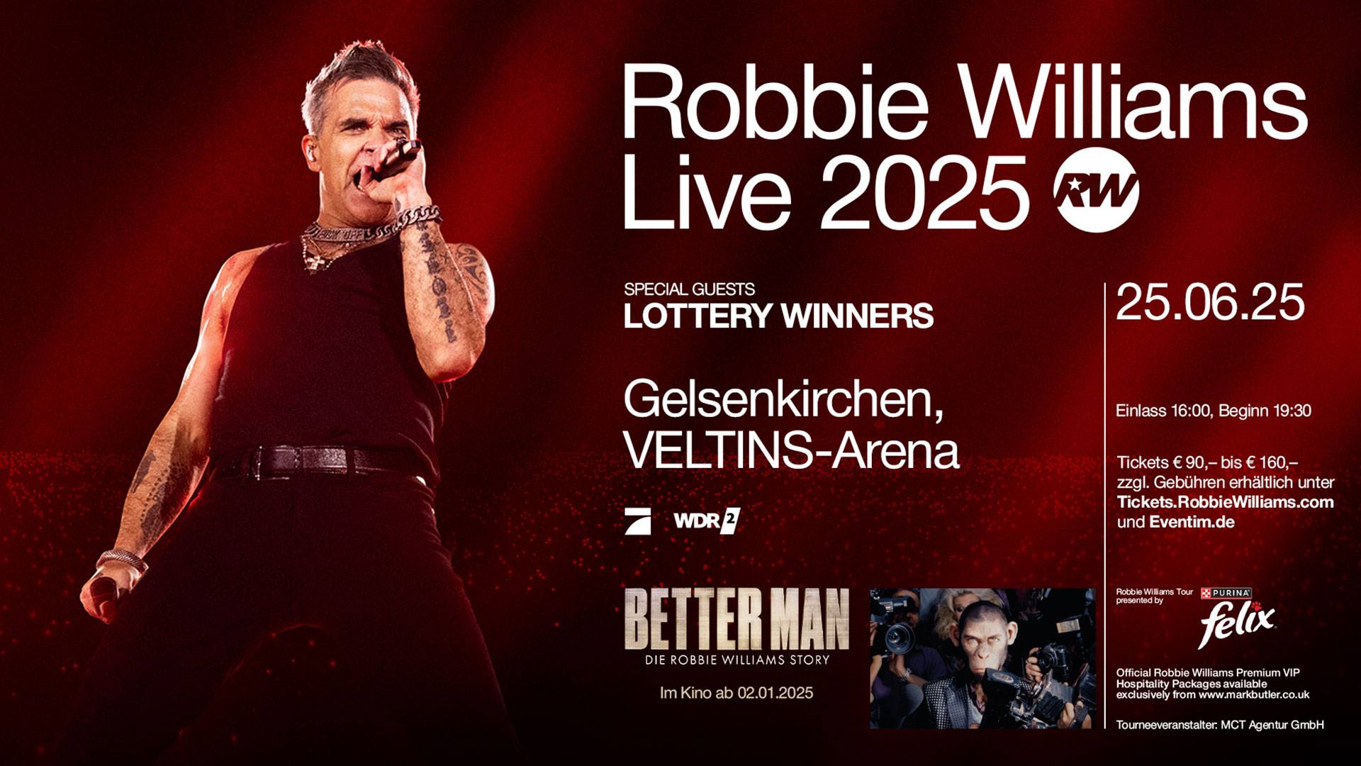 Zurück auf Schalke Robbie Williams spielt in der VELTINSArena