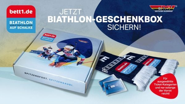 Schmuckgrafik für die Geschenkbox für den Biathlon auf Schalke.