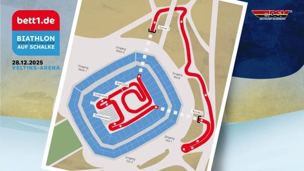 Schmuckgrafik zur neuen Streckenführung beim Biathlon auf Schalke.