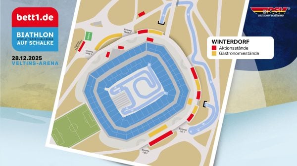 Schmuckgrafik zum Winterdorf beim Biathlon auf Schalke 2025