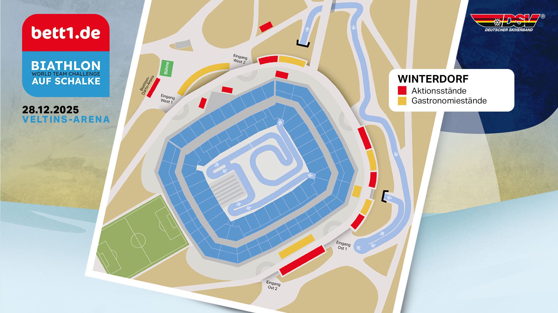Schmuckgrafik zum Winterdorf beim Biathlon auf Schalke 2025
