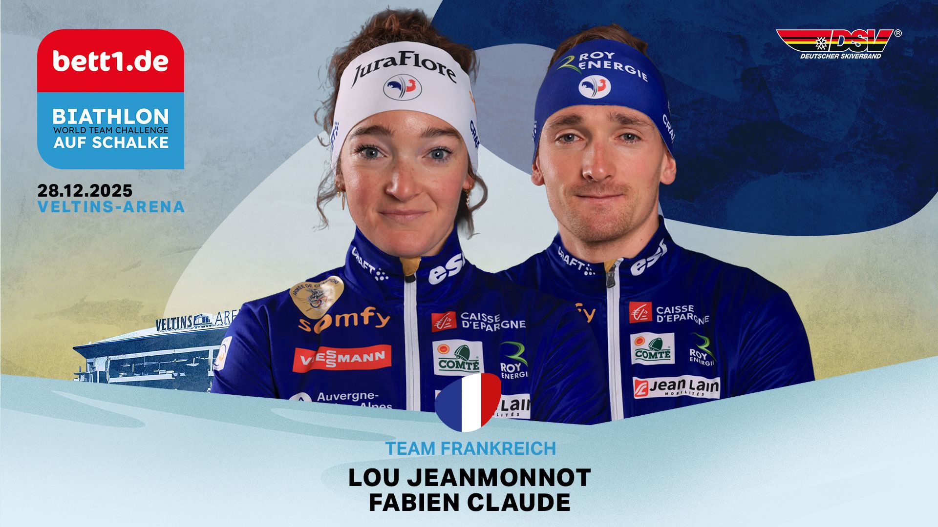 Schmuckgrafik zu Team Frankreich beim Biathlon auf Schalke.